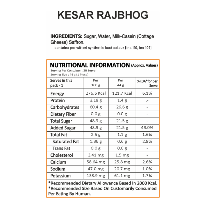 Kesar Rajbhog- Khaosa